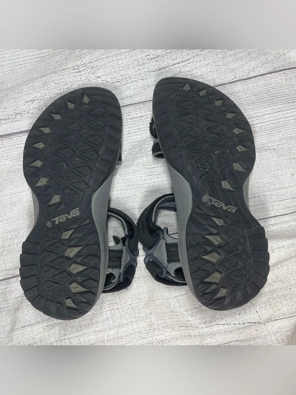 TEVA Terra Fi Lite Women's 8 Black Leather Sandals
